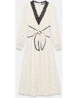 Mint Velvet Polka Dot Tie Maxi Dress - Natural