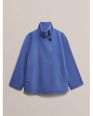 Hobbs Thistle Remi Wool Blend Funnel Neck Jacket - Blue