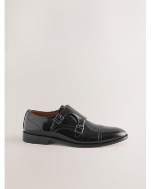 Next Hi-Shine Double Monk Shoes - Schwarz