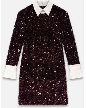 Mint Velvet Sequin Mini Dress - Red