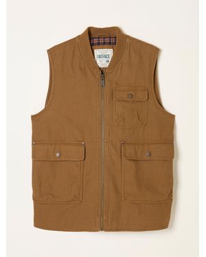 FatFace Fatface Rydal Light Canvas Gilet - Brown