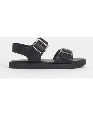 JD Williams Two Part Buckle Comfort Sandals - White