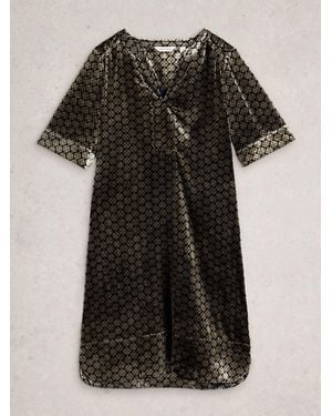 White Stuff June Velvet Dress - Black