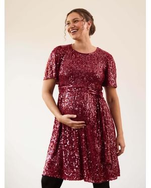 Jojo Maman Bébé Sequin Maternity Mini Dress - Red