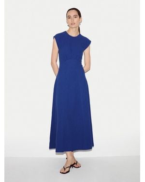Jigsaw Crinkle Cotton Dress - Blue