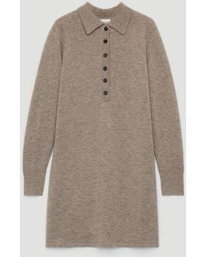 Hush Knitted Polo Neck Mini Dress - Natural