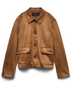 Vero Moda Faux Suede Jacket - Brown