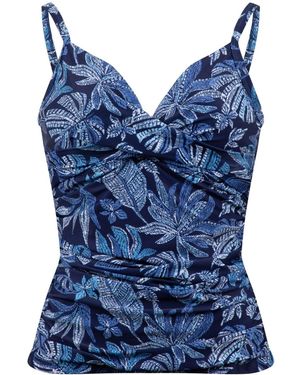 Weird Fish Merriam Printed Tankini Top - Blue
