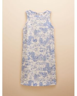 Joules Delphine Shift Dress With Linen - Blue