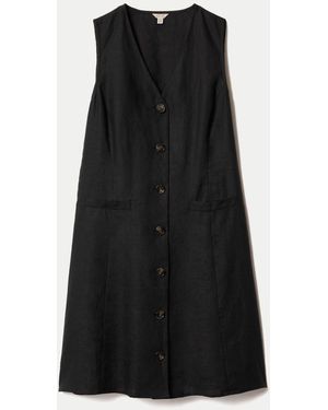 Jigsaw Linen Waistcoat Mini Dress - Black