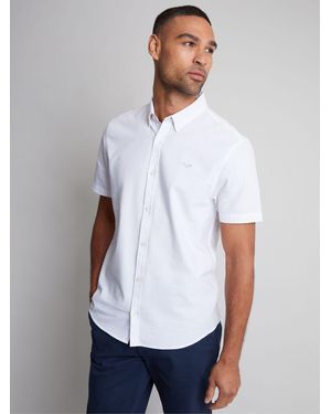 Threadbare Kurzärmeliges Oxfordhemd - Weiß