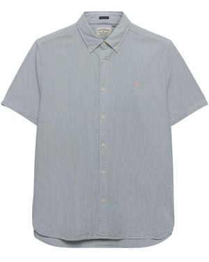 Superdry Classic Seersucker Short Sleeve Shirt - Grey