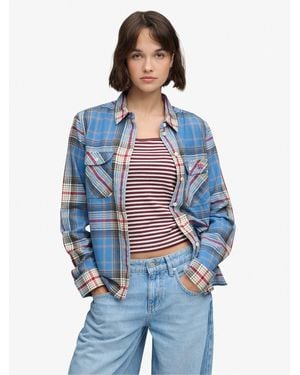 Superdry & Co Lumberjack Check Flannel Shirt - Blue