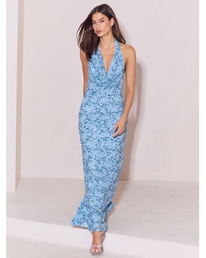 Lipsy Sequin Cowl Neck Maxi Dress - Blue
