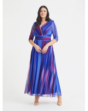 Scarlett & Jo Verity Ikat Maxikleid Mit Druck - Blau