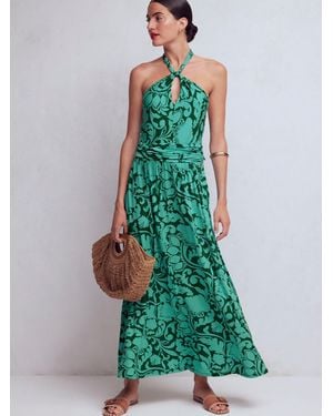 Boden Sydney Twist Neck Jersey Dress - Green