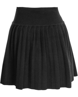 Amy Lynn Clemmie Pleated Knitted Mini Skirt - Black