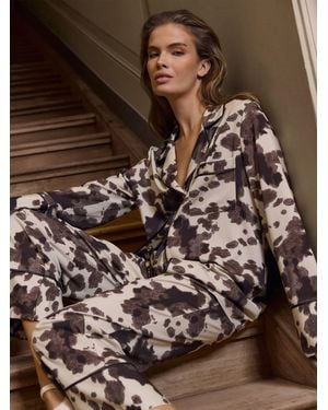 ARUELLE Bianca Long Pajamas - Brown