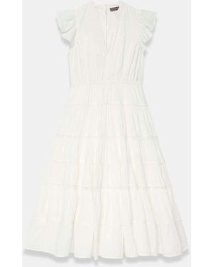Mint Velvet Cotton Tiered Maxi Dress - White