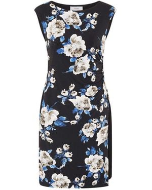 Gina Bacconi Cybil Floral Print Sleeveless Dress - Blue