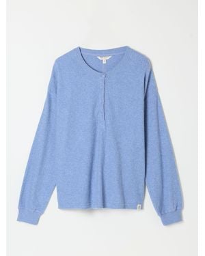 FatFace Fatface Henley Lounge Top - Blue
