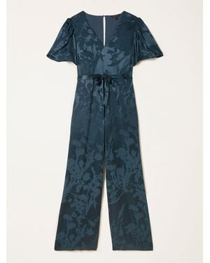 FatFace Fatface Azalea Dark Jacquard Jumpsuit - Blue