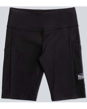 Pineapple Gerippte Radlerhose Mit Tasche Für Damen - Schwarz