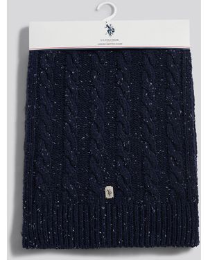 U.S. POLO ASSN. U. S. Polo Assn U. S. Polo Assn Cable Knit Scarf - Blue
