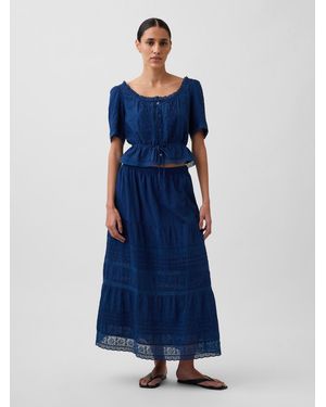 Gap Maxirock Mit Spitzenbesatz - Blau