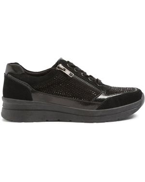 Pavers Wide Fit Sneakers - Black