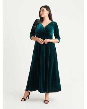 Scarlett & Jo Verity Maxi-Abendkleid Aus Samt - Blau