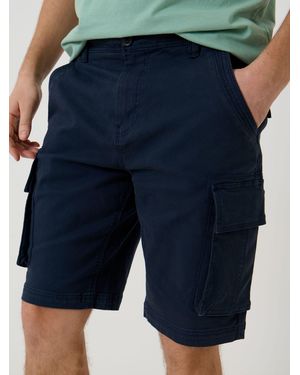 Saltwell Stretch Cotton Cargo Shorts - Blue