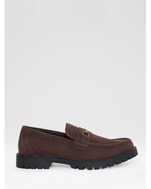 Threadbare Faux Suede Slip On Loafers - Brown