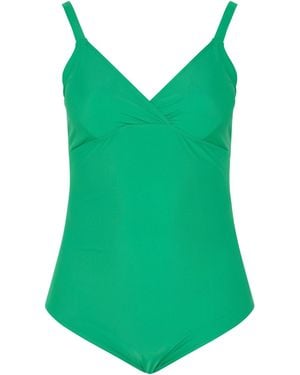 Yours Curve Plunge Corset Swimsuit - Green