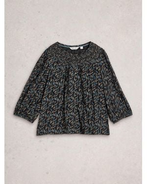 White Stuff Remi Metallic Top - Black