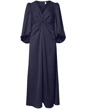 Y.A.S Y. A.S Y. A.S Half Sleeve Ruched Maxi Dress - Blue