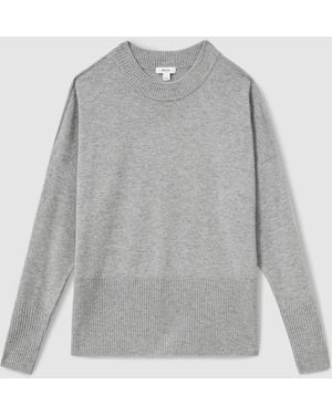 Reiss Faye Geometric Colour-Block Jumper With Wool And Cashmeremittel - Grau