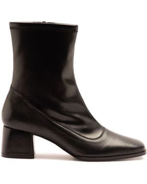 OFF THE HOOK Beverly Chunky Heel Ankle Boots With Side Zipper - Black