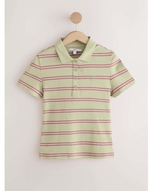 Next Fitted Short Sleeve Polo Top - Natural