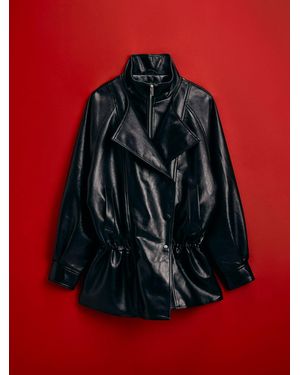 River Island Layered Cinched Faux Leather Jacket