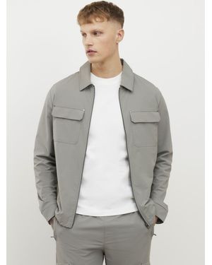 River Island Muscle Fit Stretch Shacket - Gray