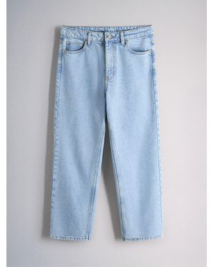 The Set 90's Straight Leg Jeans Pale Bleach - Blue