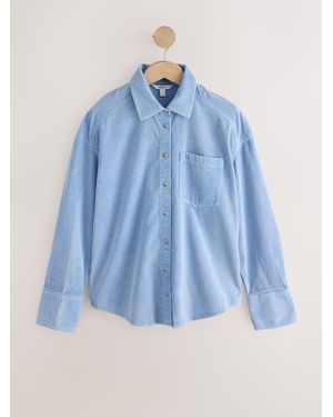 Next Washed Corduroy Shirt - Blue