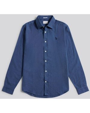 U.S. POLO ASSN. U. S. Polo Assn U. S. Polo Assn. Brushed Dobby Shirt - Blue