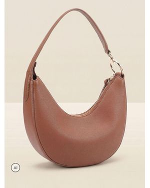 Sosandar Leather Shoulder Bag - Natural