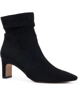 Novo Wide Fit Kallie Ruched Ankle Mid Slim Block Boots - Black