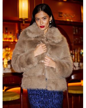 Yumi' Luxe Faur Fur Coat - Orange