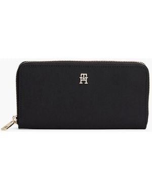 Tommy Hilfiger Monogram Zip-Around Wallet - Black