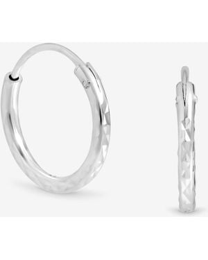Simply Silver Mini Hoops - White