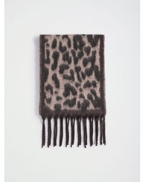 Lipsy Leopard Print Brushed Scarf - Brown